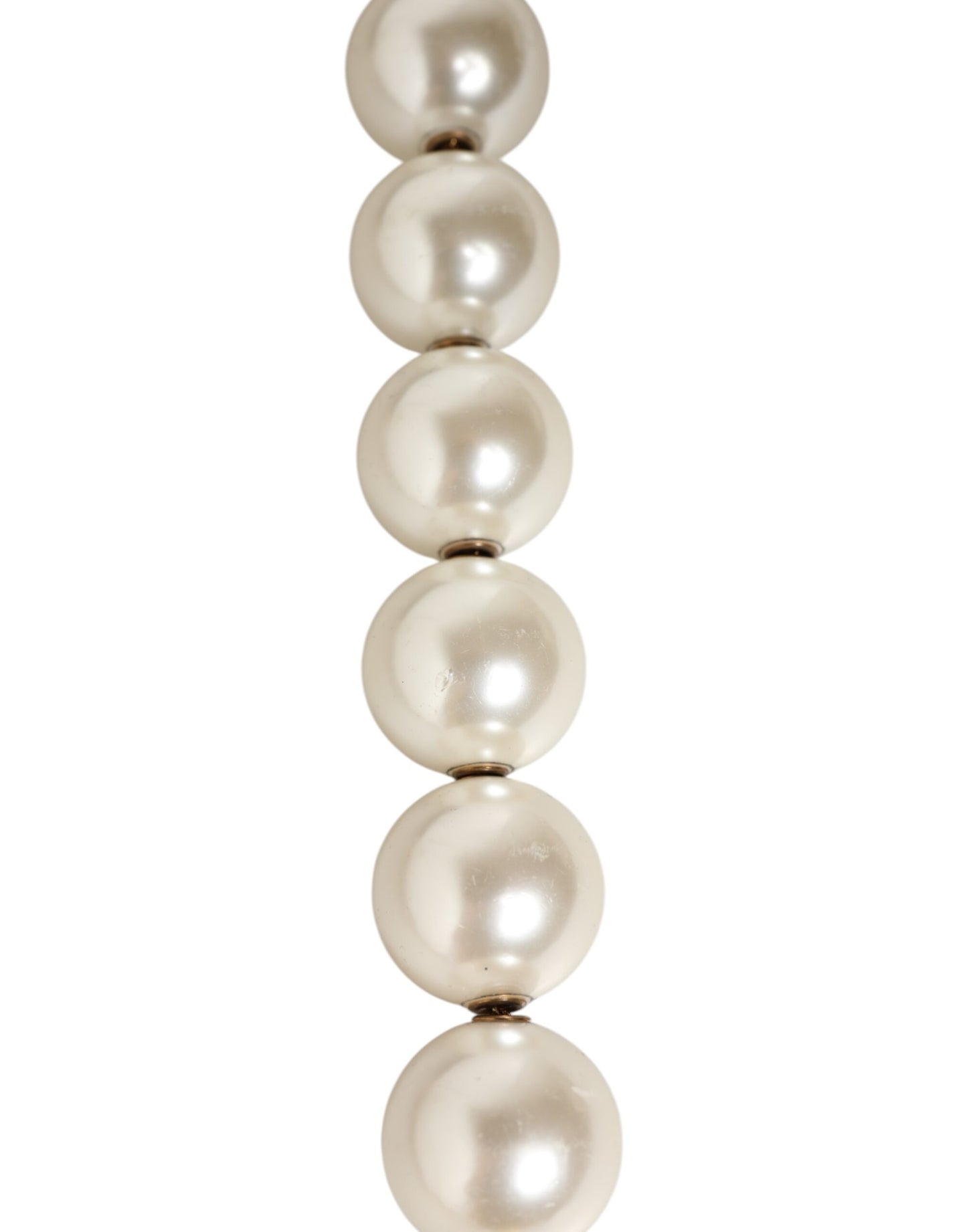 Black Leather Pearl Chain Bag Accessory Shoulder Strap