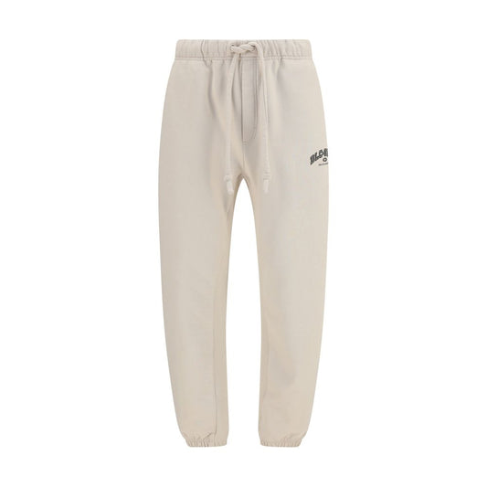 Beige Cotton Athletic Pants