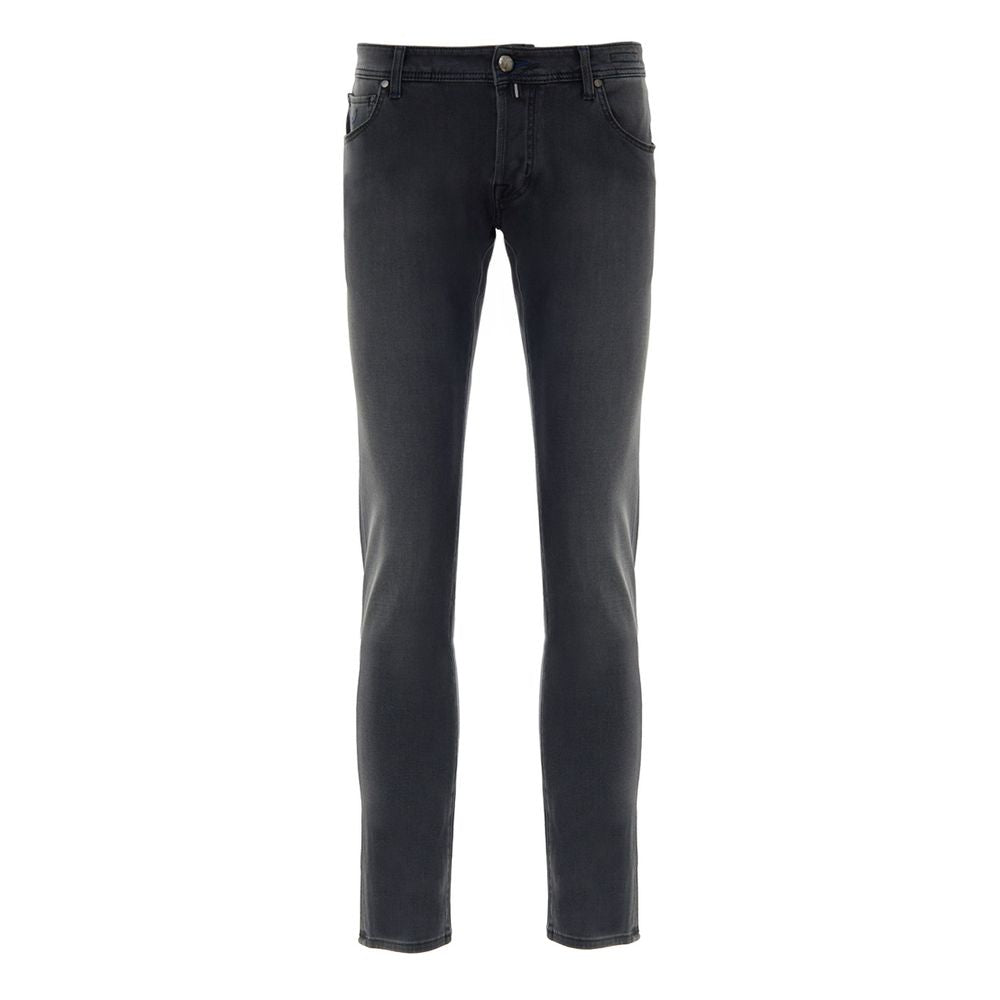 Black Cotton Skinny Jeans