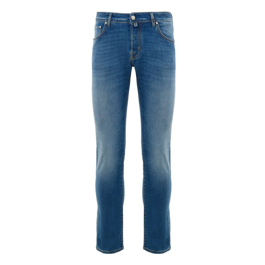 Blue Cotton Skinny Jeans