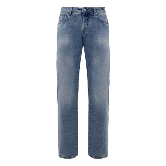 Blue Cotton Skinny Jeans