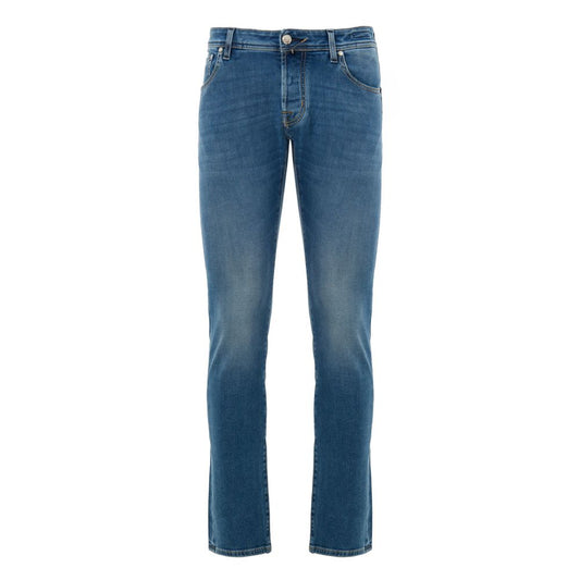 Blue Cotton Skinny Jeans