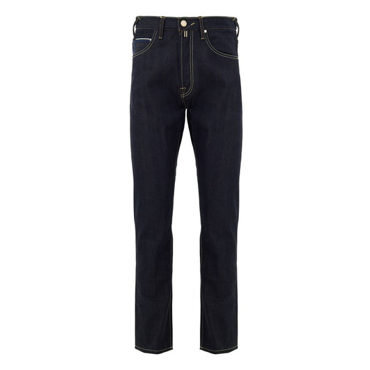 Blue Polyester Tapered Jeans