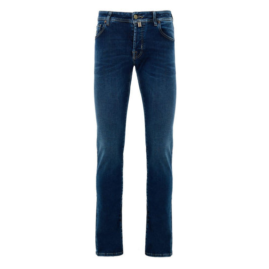 Blue Cotton Skinny Jeans