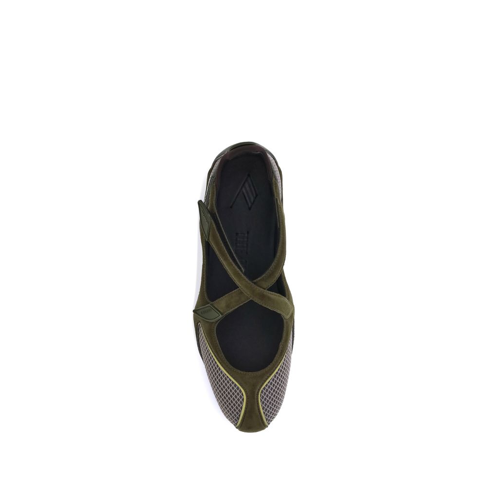 Green Polyethylene Ballet Flats