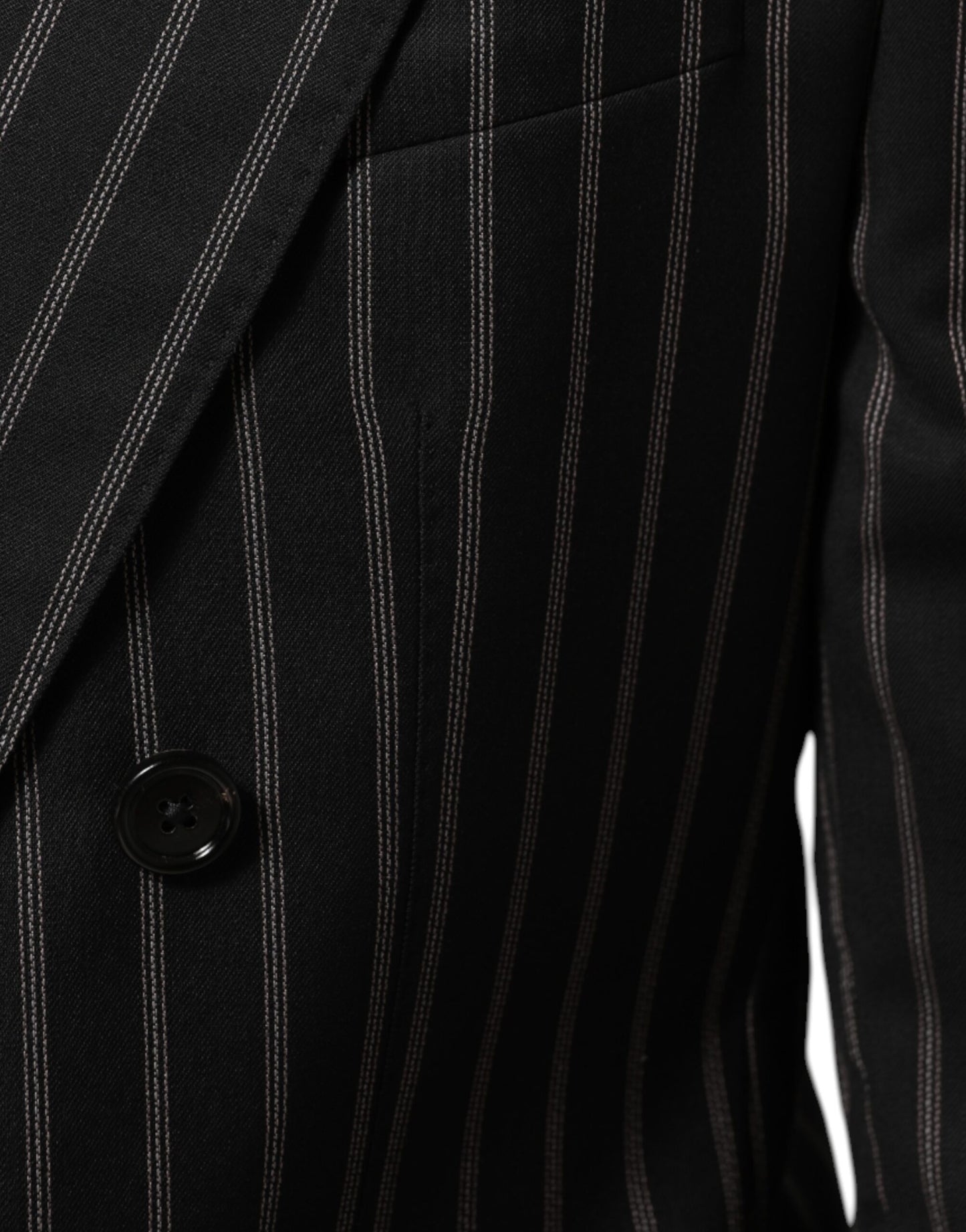 Black Stripes SICILIA 1 Button Suit Blazer