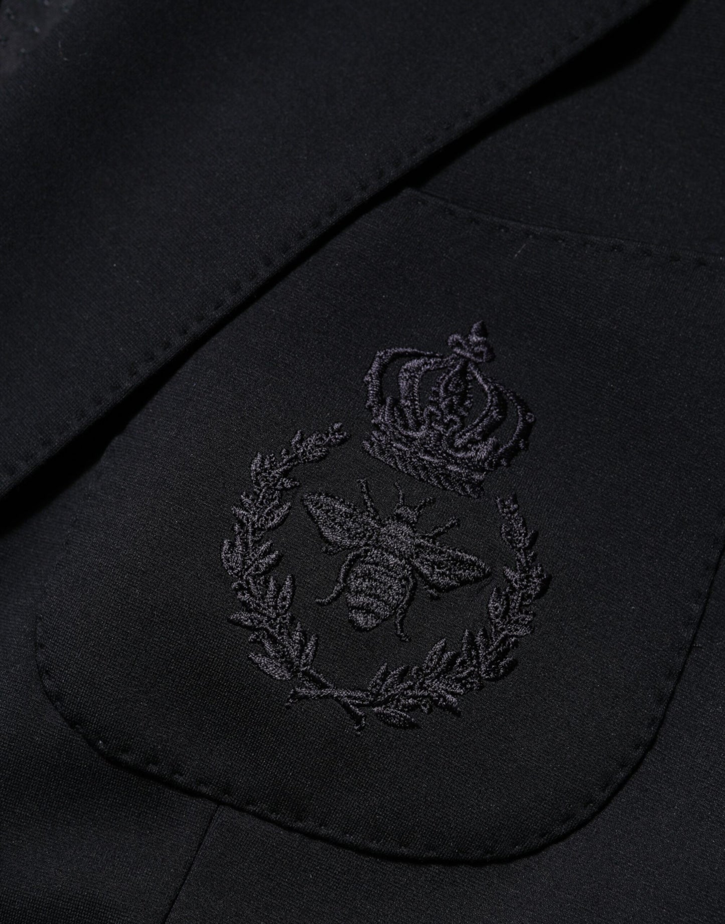 Black Viscose 2 Buttons Suit Jacket Blazer