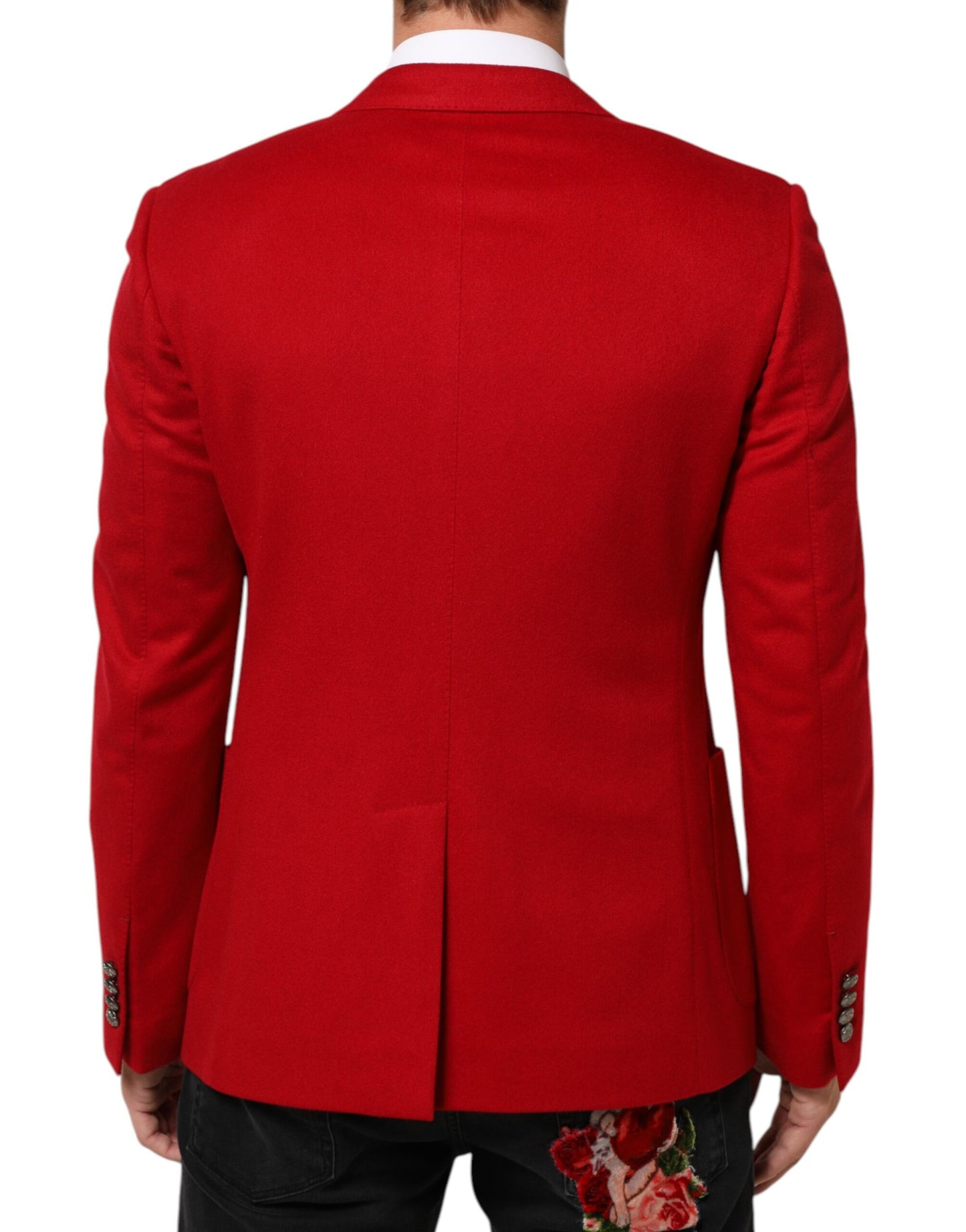 Red Cashmere 2 Buttons Suit Jacket Blazer