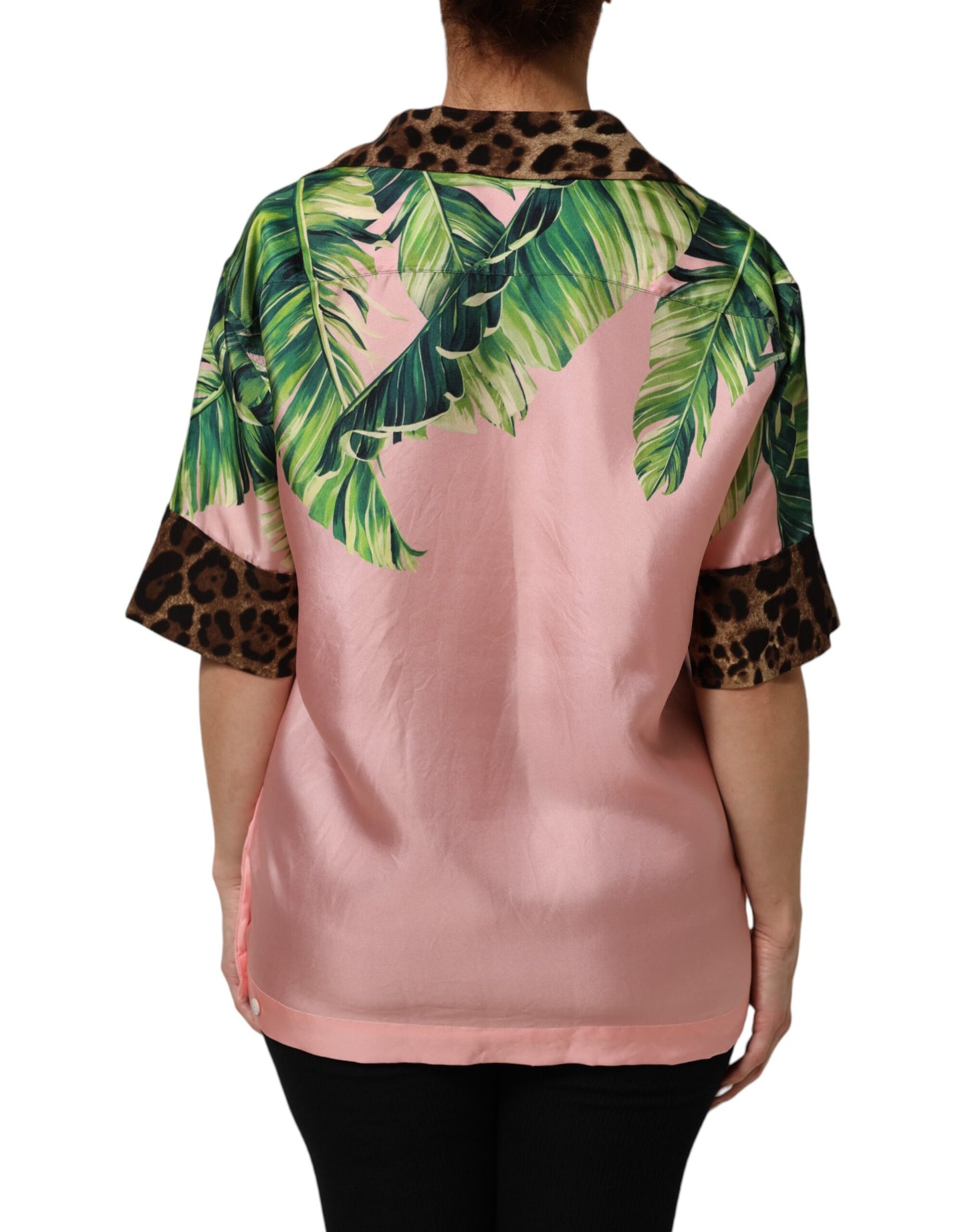 Pink Jungle Forest Oversized Blouse Shirt Top