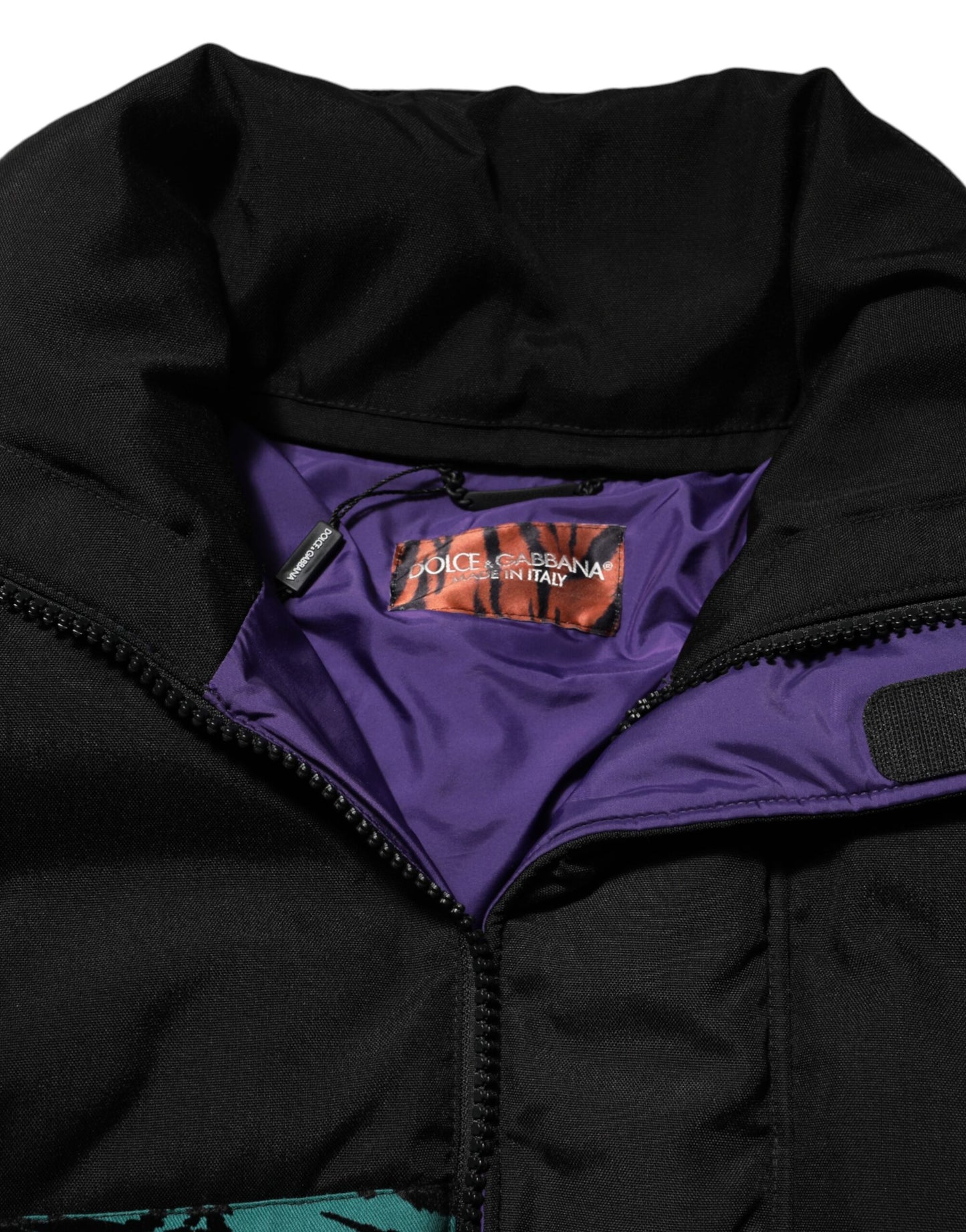 Black Nylon Puffer Men Full Zip Jacket