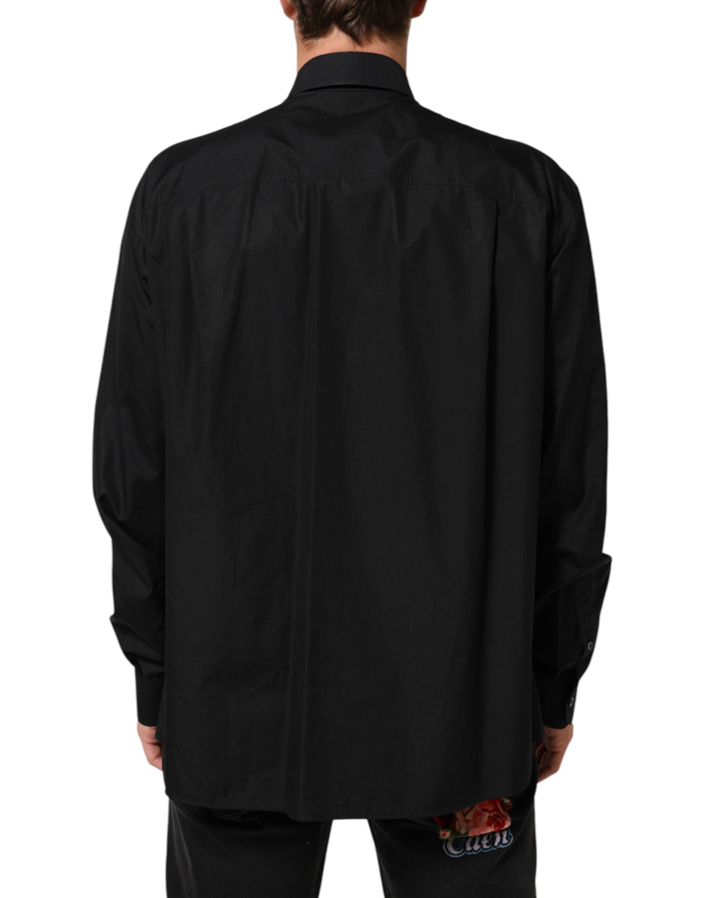 Black Embroidered Dress Men Formal Shirt