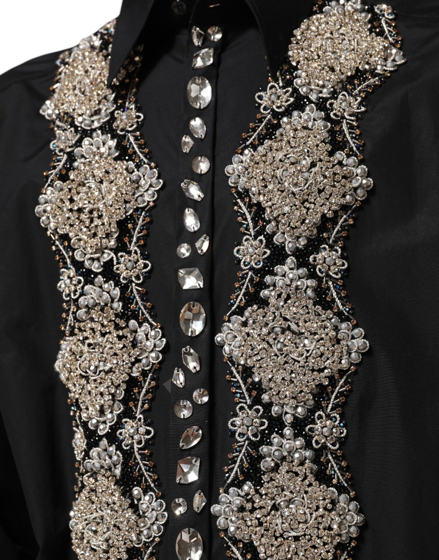 Black Embroidered Dress Men Formal Shirt