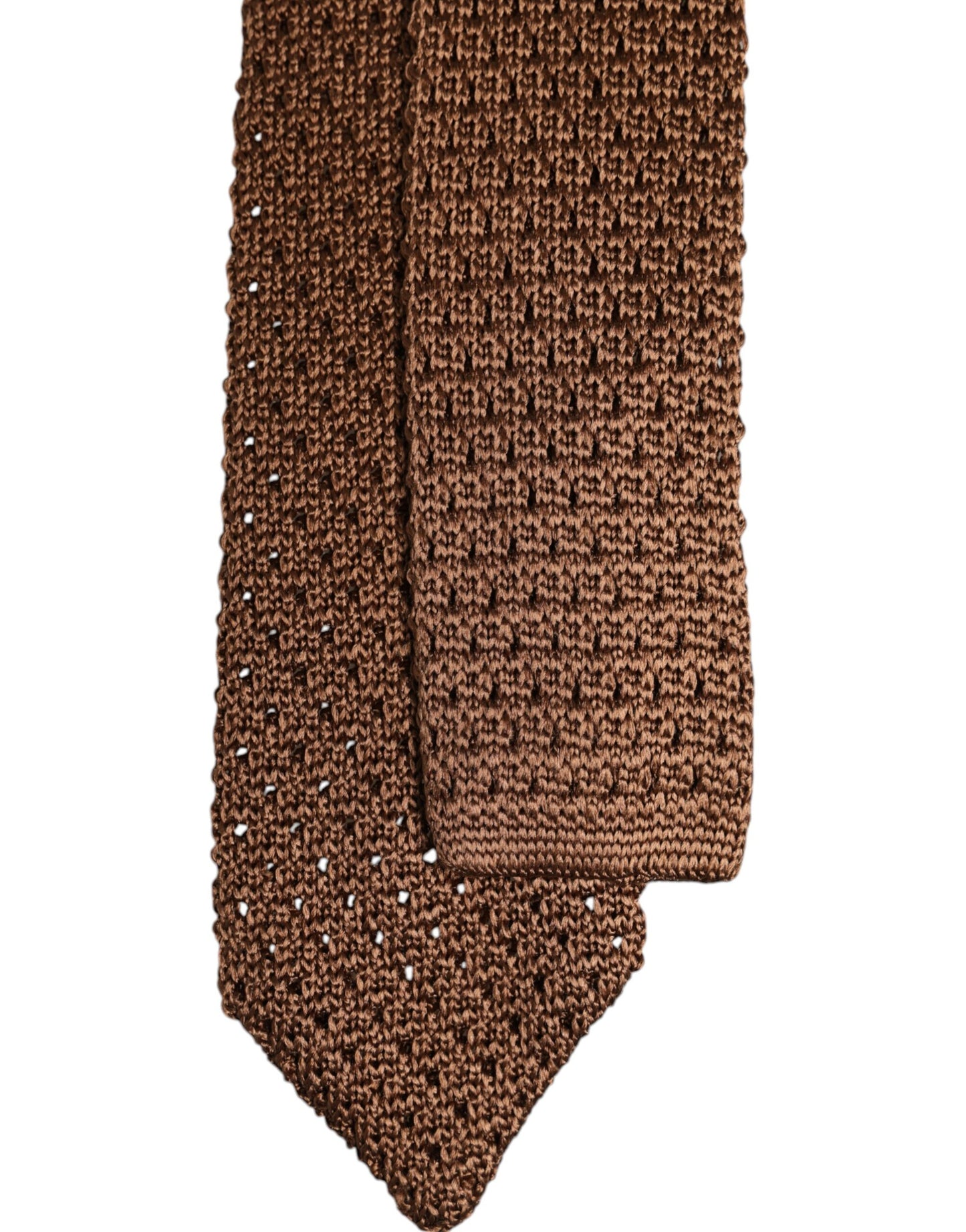 Brown 100% Silk Adjustable Necktie Men Accessory Tie