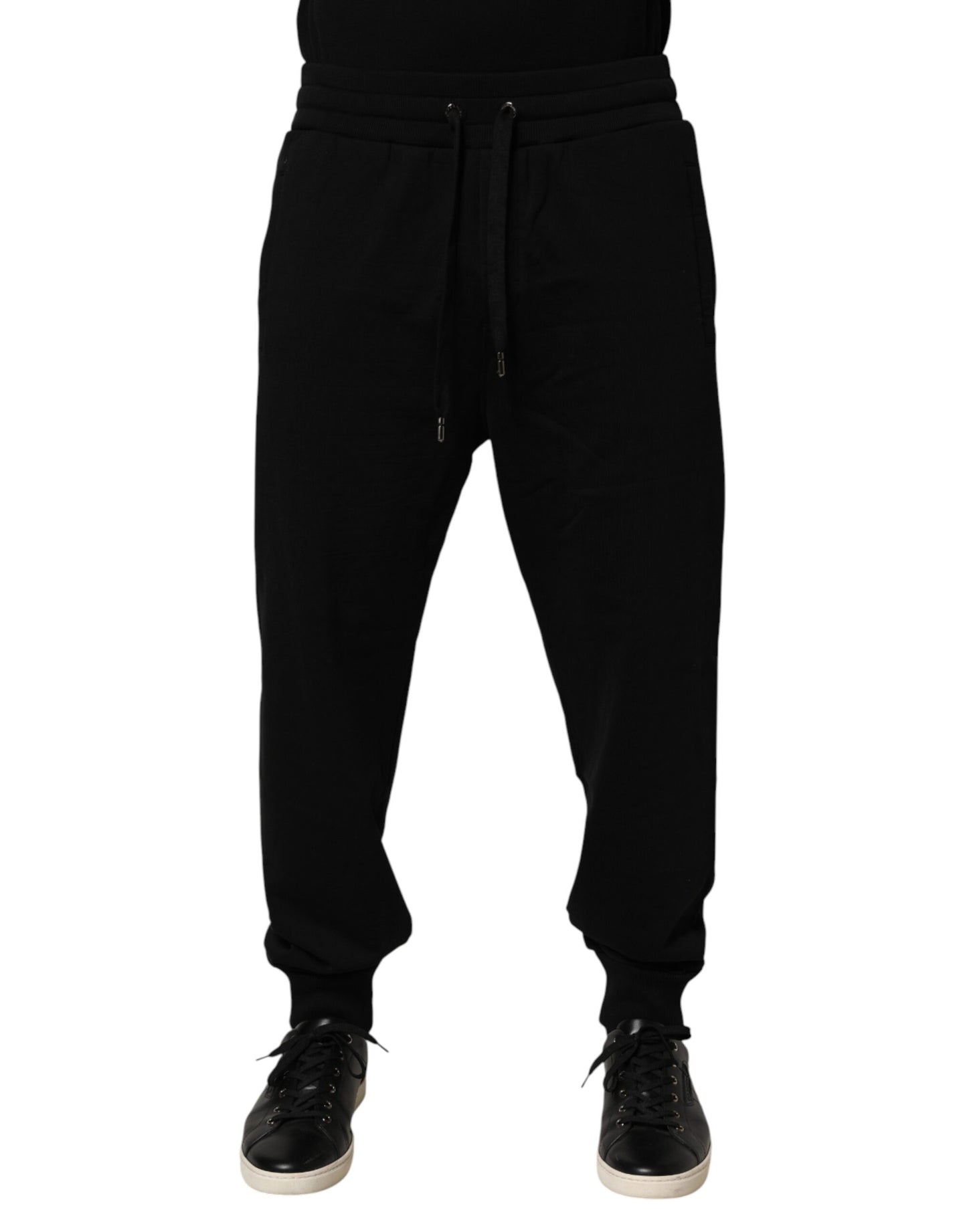 Black DG Logo Cotton Jogger Sweatpants Pants