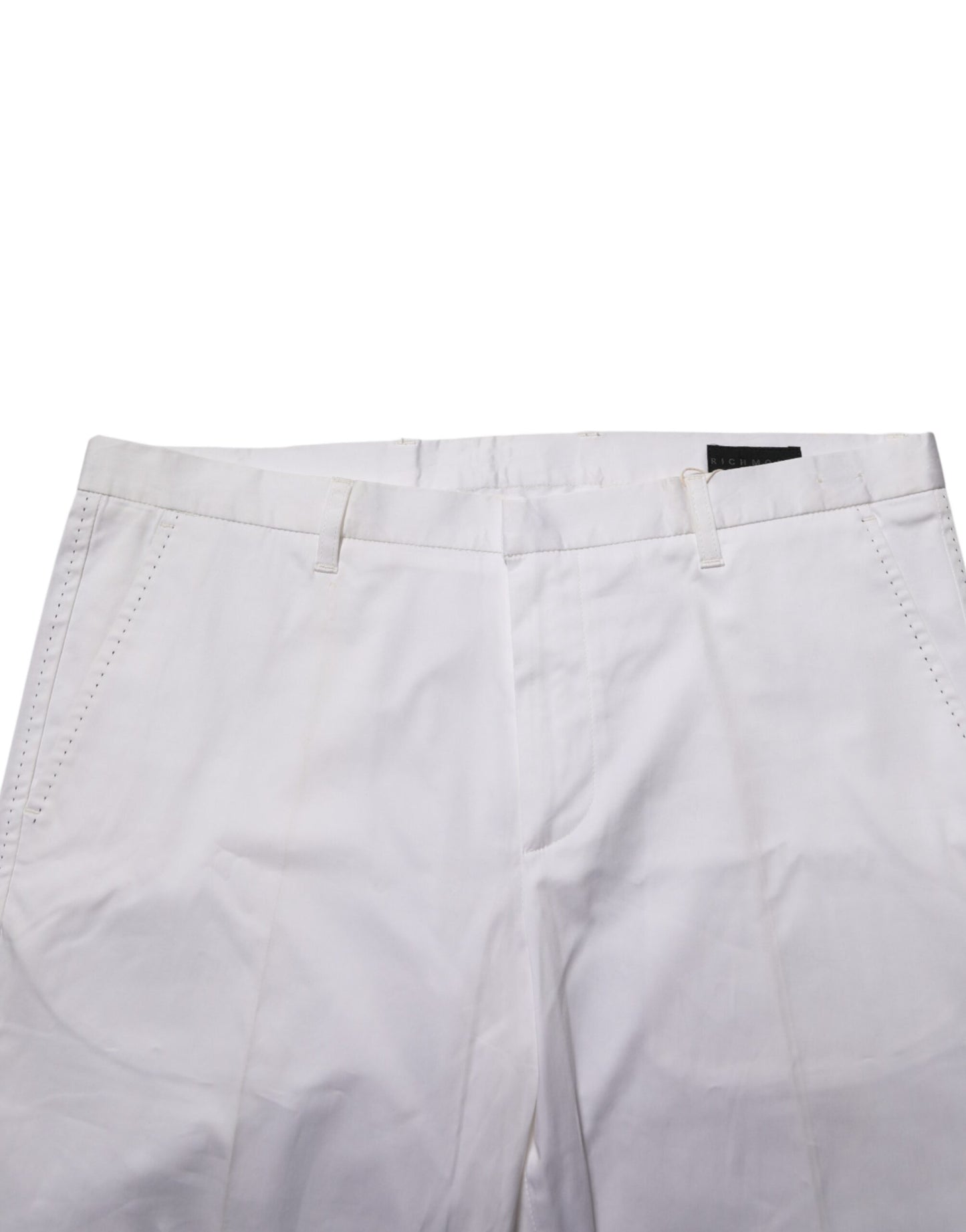 White Cotton Stretch Dress Formal Men Trouser Pants