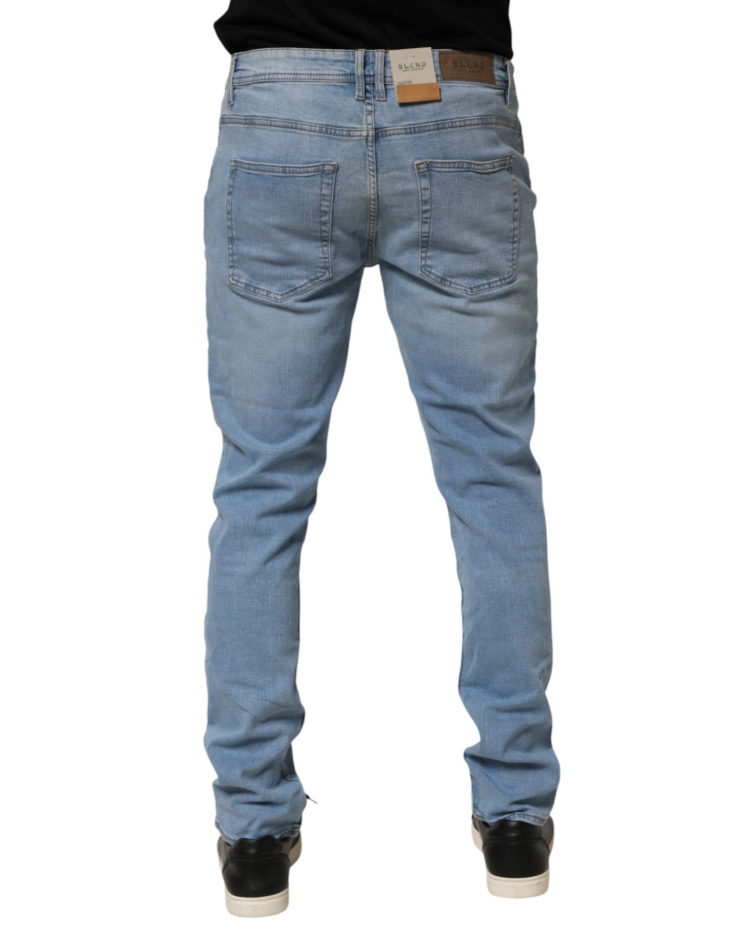 Light Blue Twister Low Waist Slim Fit Men Denim Jeans