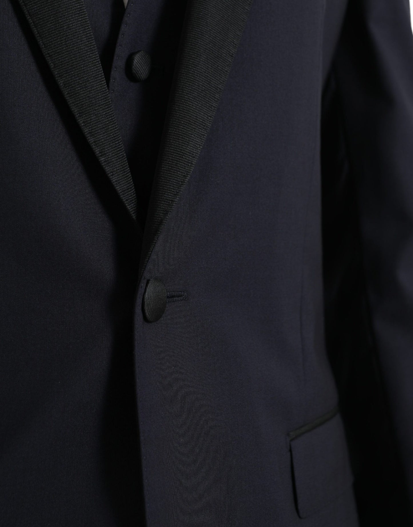 Blue Wool MARTINI 1 Button Men 3 Piece Suit