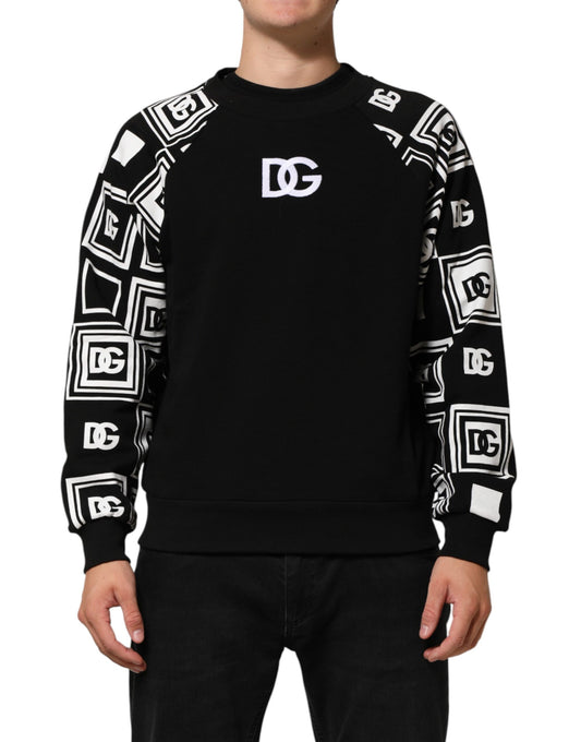 Black D&G Monogram Cotton Sweatshirt Sweater