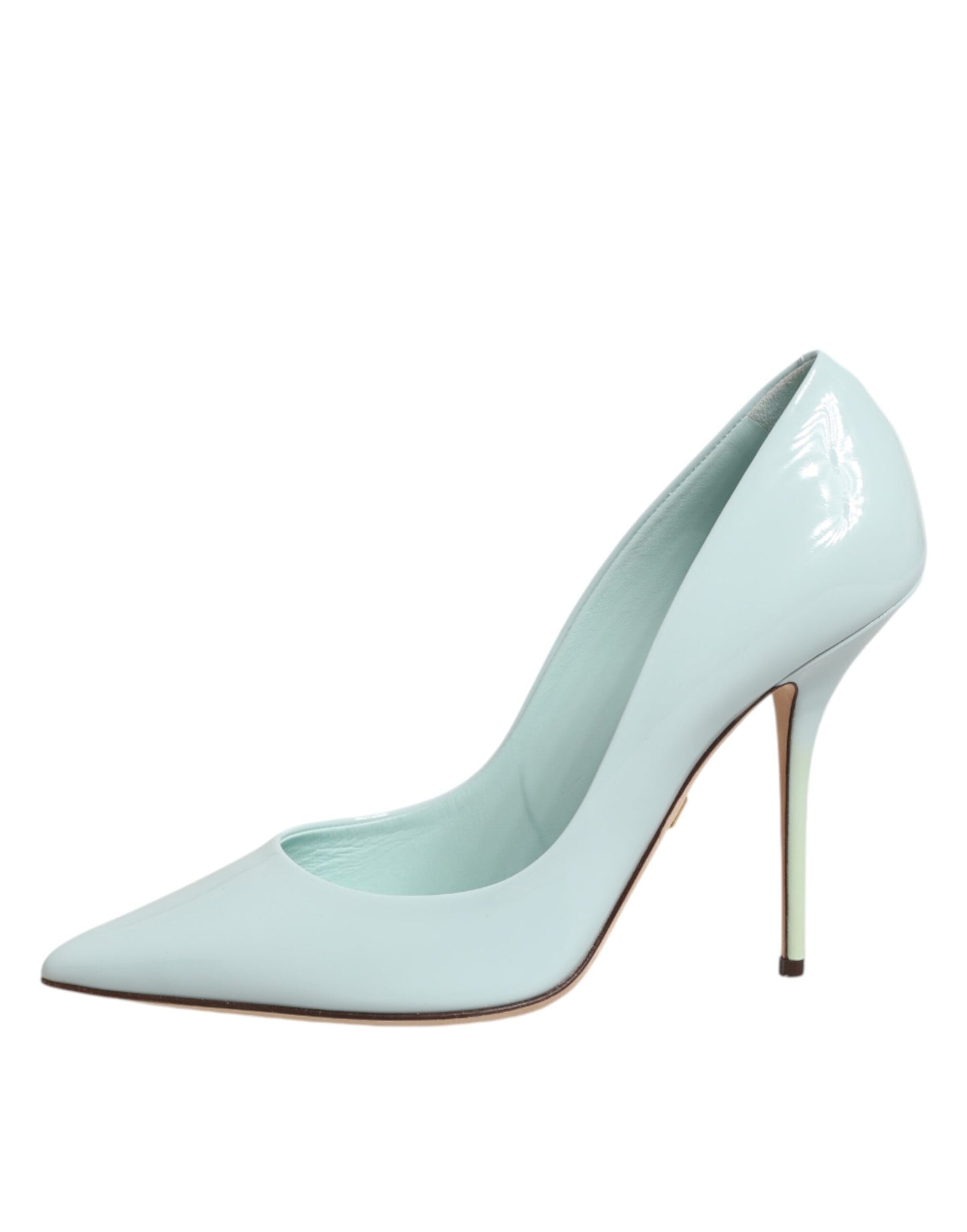 Mint Green Leather Stiletto Heels Pumps Shoes