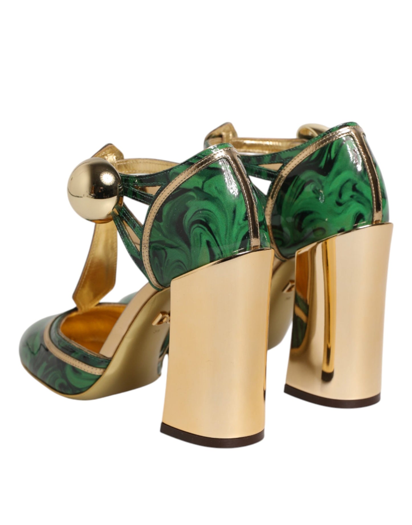 Green Patent Leather Vally Heels Pumps Shoes