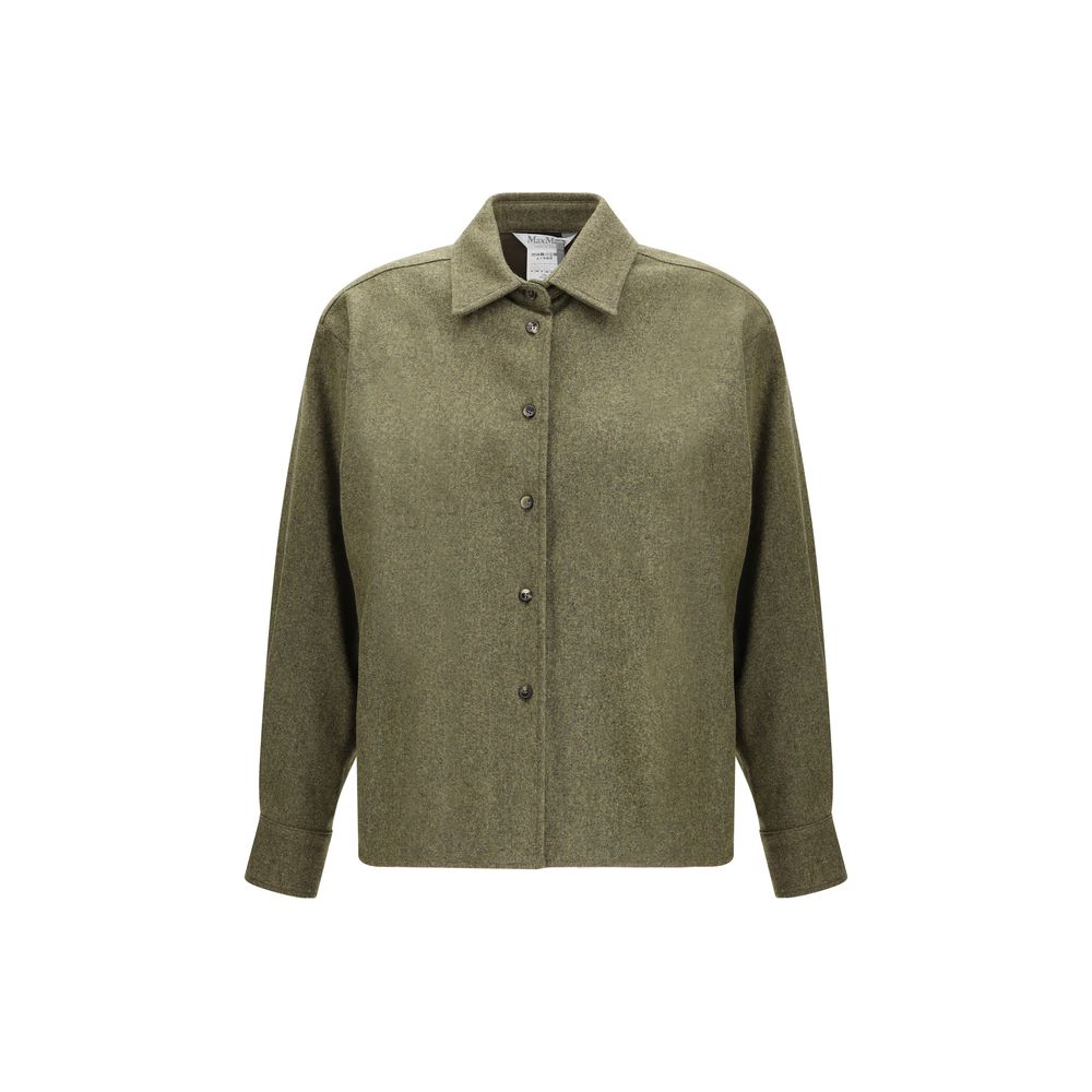 Green Fleece Wool Dress Shirt