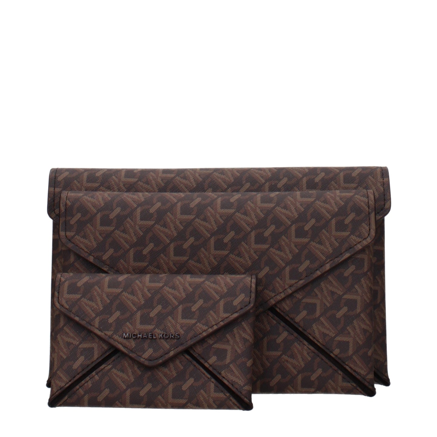 Brown Fabric Clutch Bag
