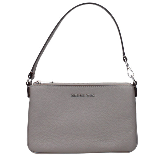 Gray Leather Handbag