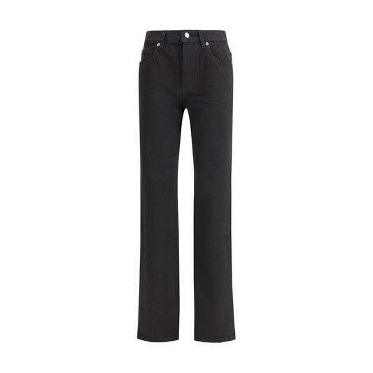 Black Cotton Straight-Leg Jeans