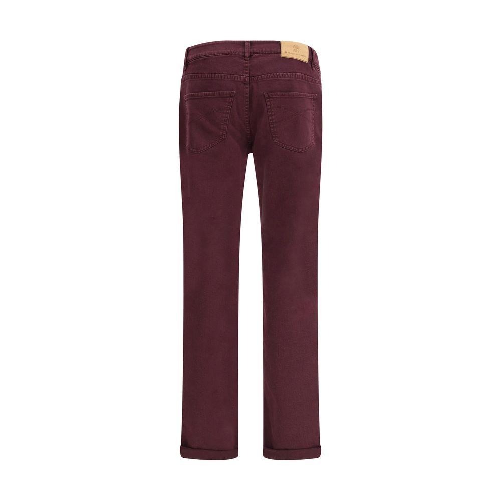 Purple Cotton Slim Fit Jeans