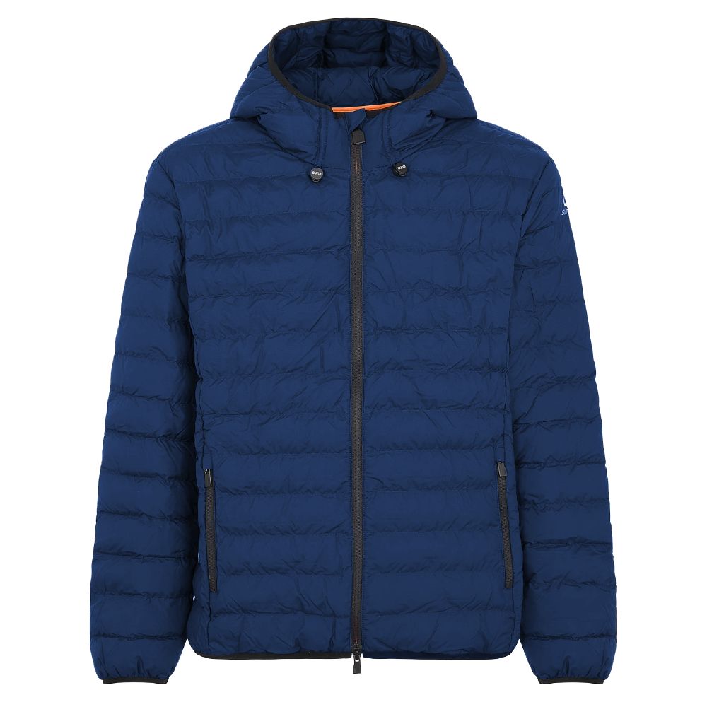 Blue Polyester Men's Quilted Jacket