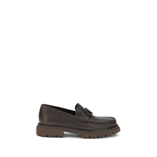 Brown Calf Leather Bos Taurus Slip-On Loafers