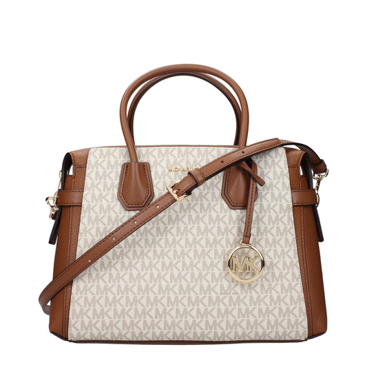 Beige Fabric Handbags