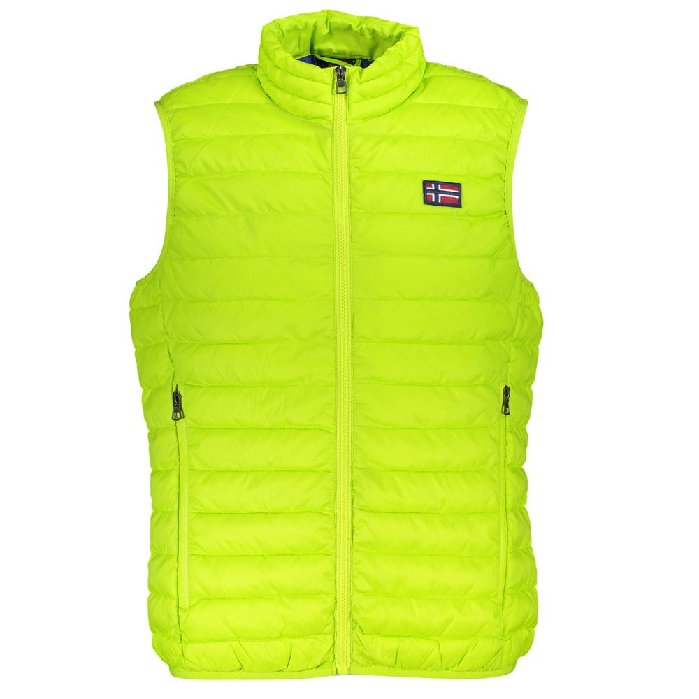 Yellow Polyester Sleveless Jacket