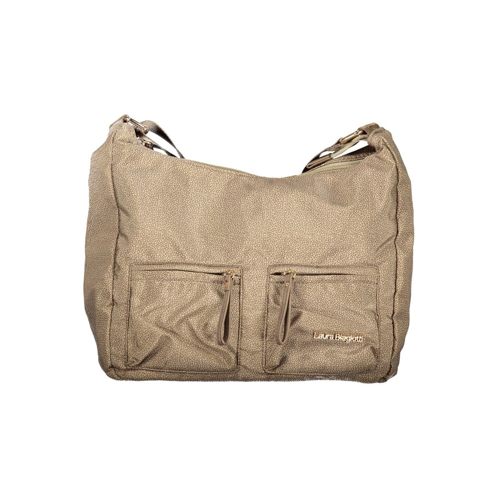 Beige Polyester Women Handbag
