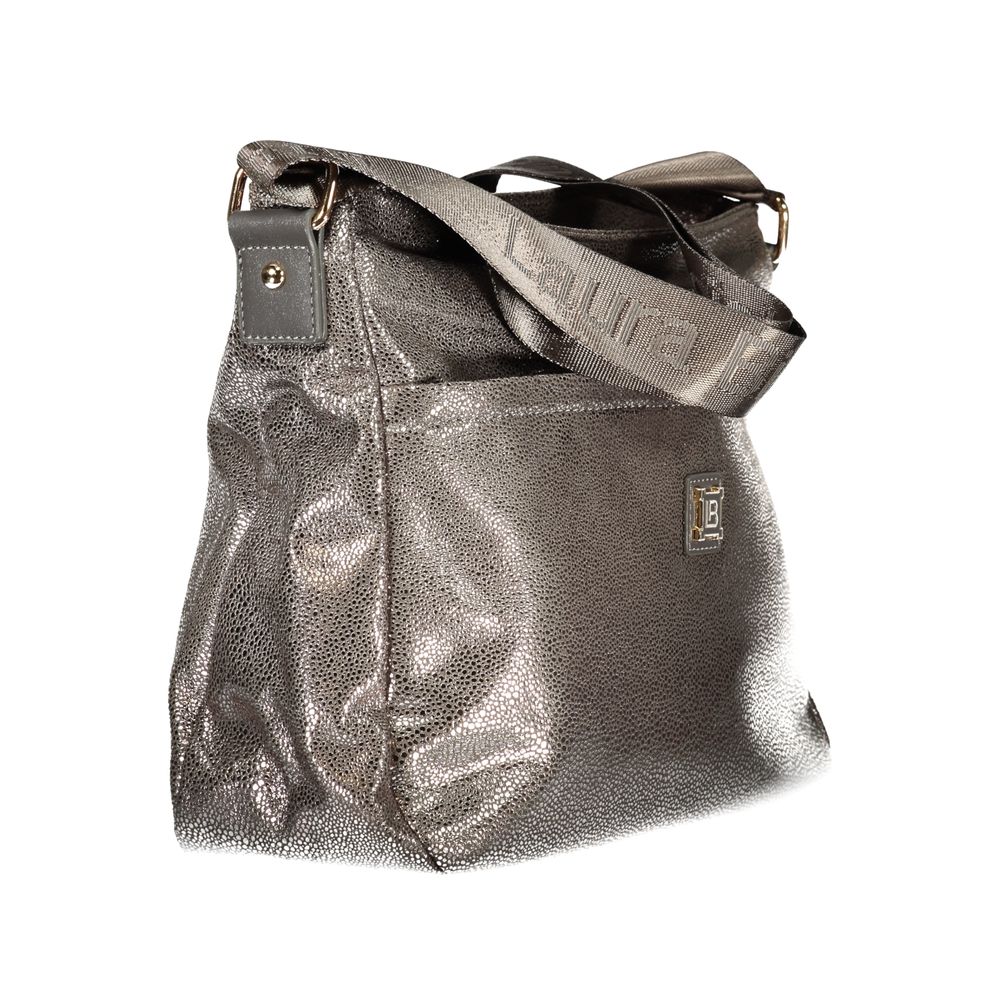 Gray Polyester Women Handbag
