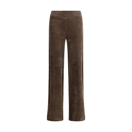 Brown Cotton Casual Pants