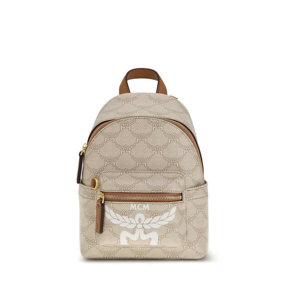 Beige Polyethylene Backpack