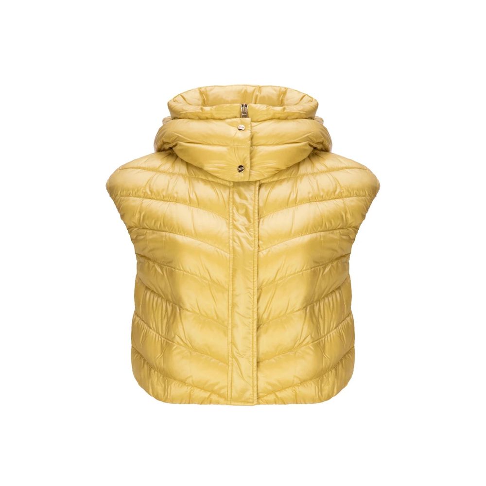 Yellow Polyamide Sleveless Jacket