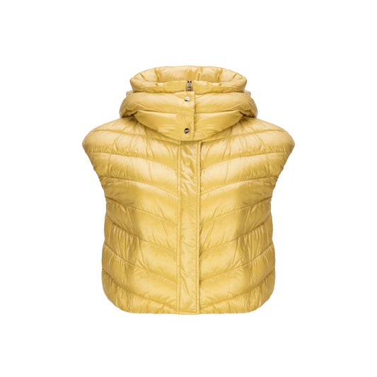 Yellow Polyamide Sleveless Jacket