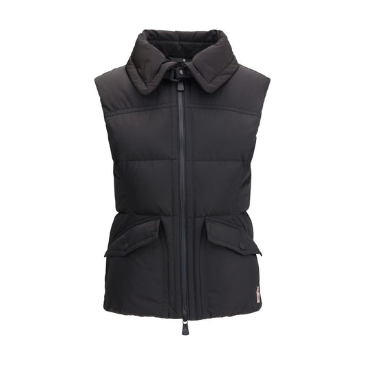 Black Polyester Sleveless Jacket