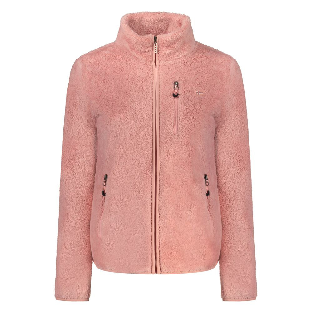 Pink Polyester Women Sweater