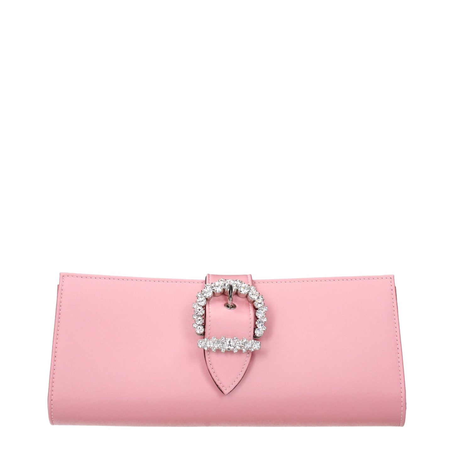 Pink Satin Clutch Bag
