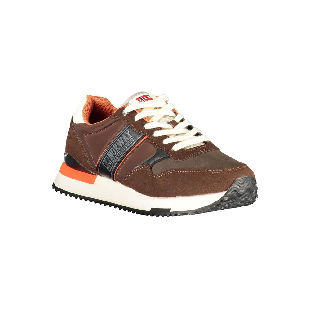 Brown Polyester Men Sneaker