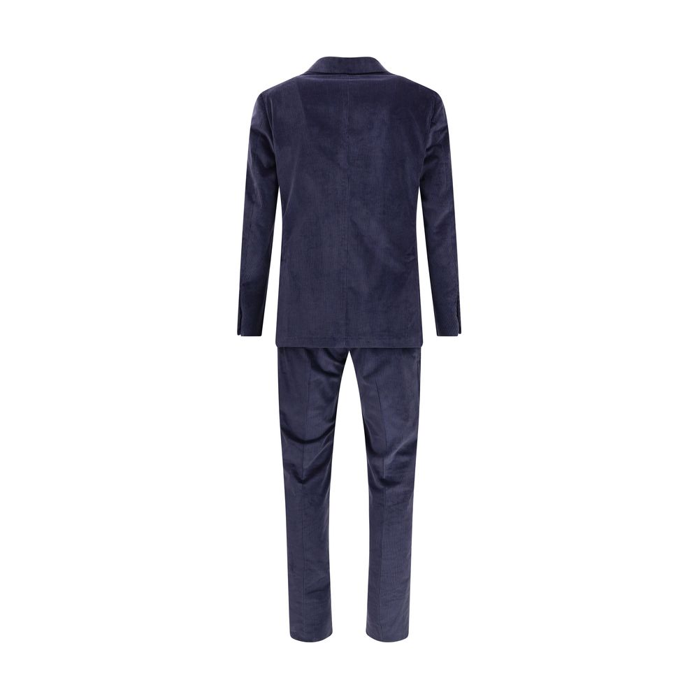 Blue Cotton Two-Piece Suit