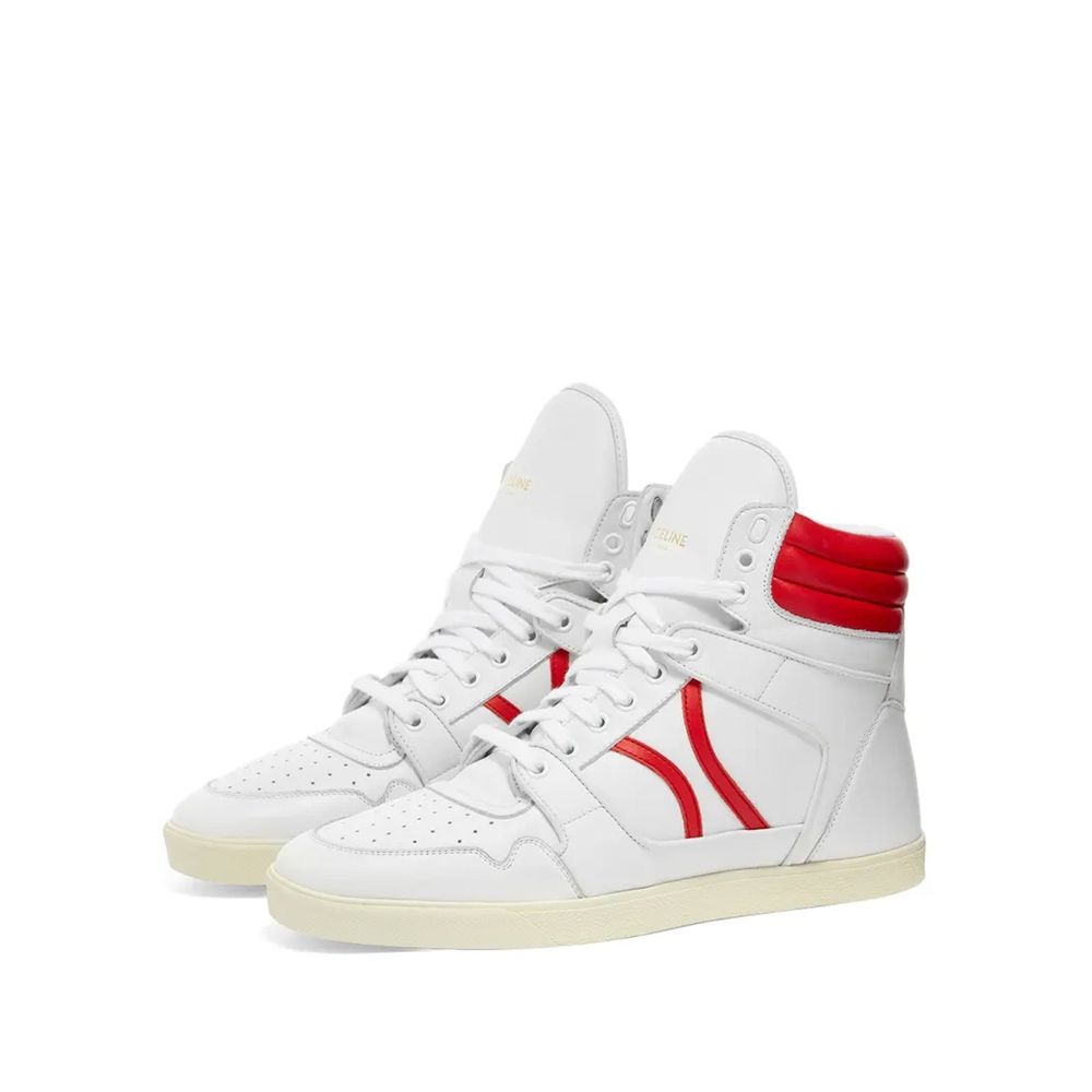 White Lamb Leather High Top Sneakers