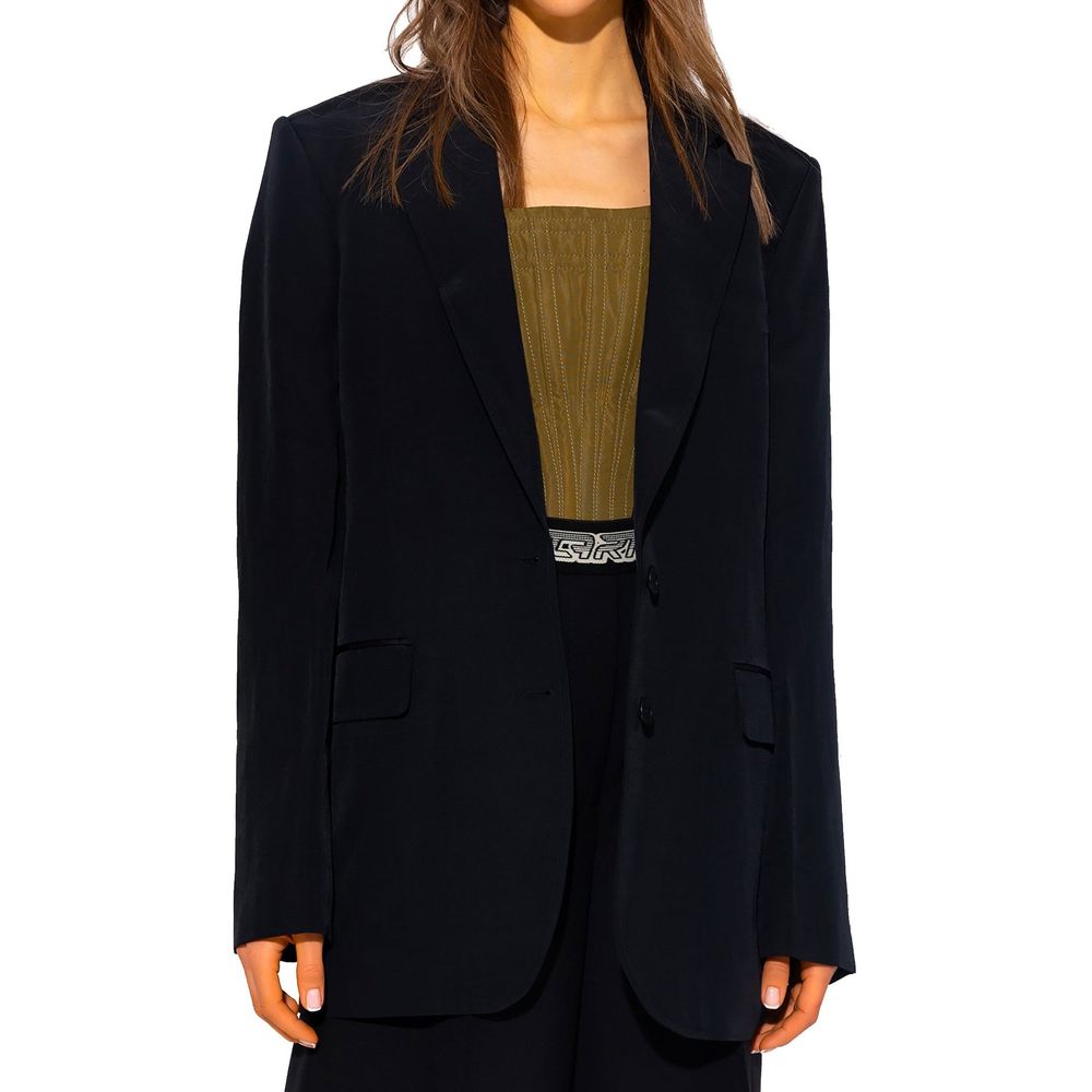 Black Viscose Jackets And Coat