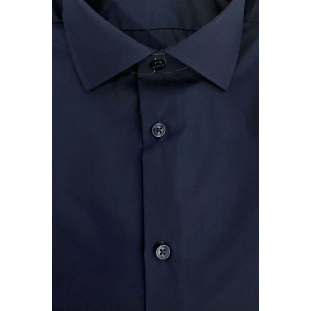 Blue Cotton Men Shirt