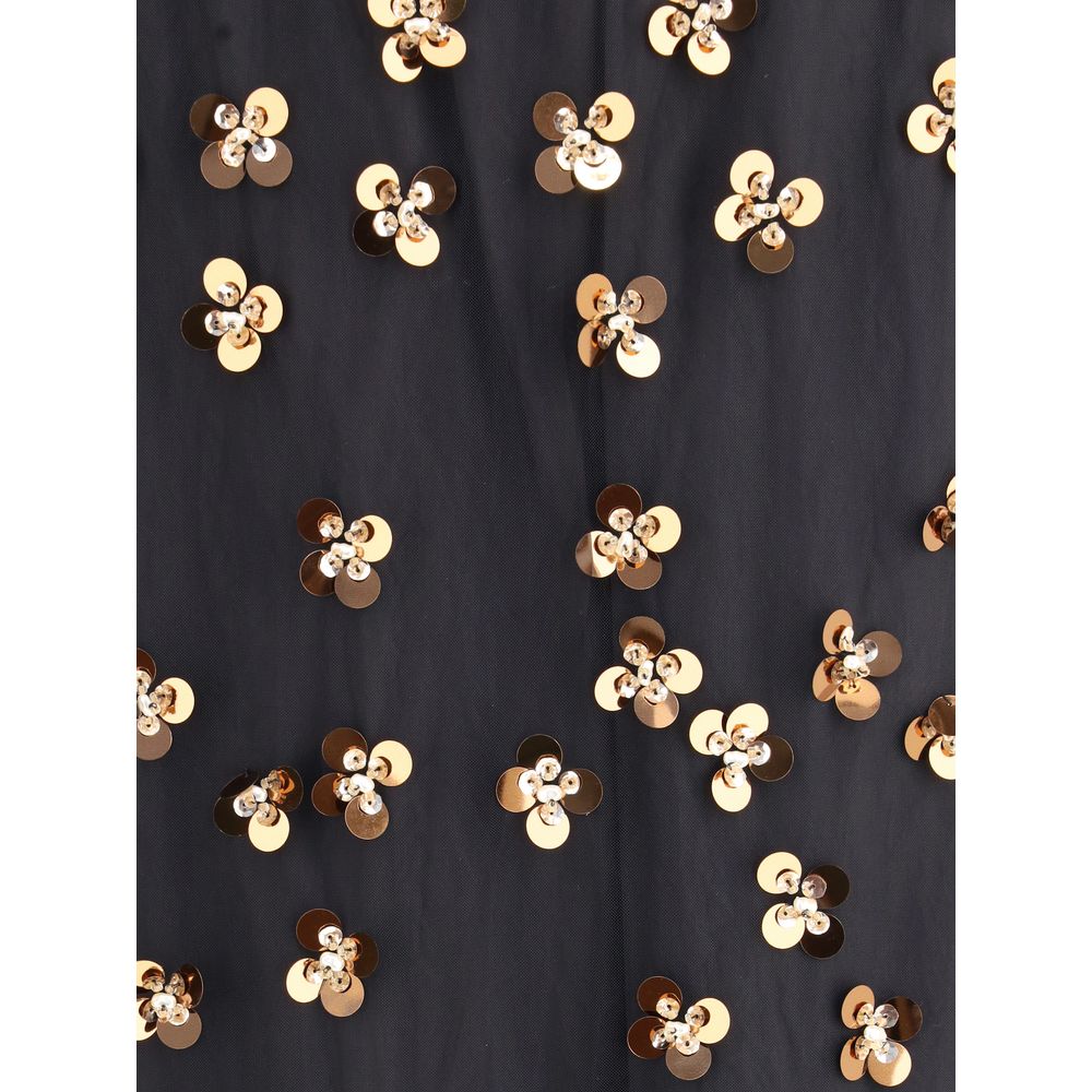 Black Polyamide Long Skirt