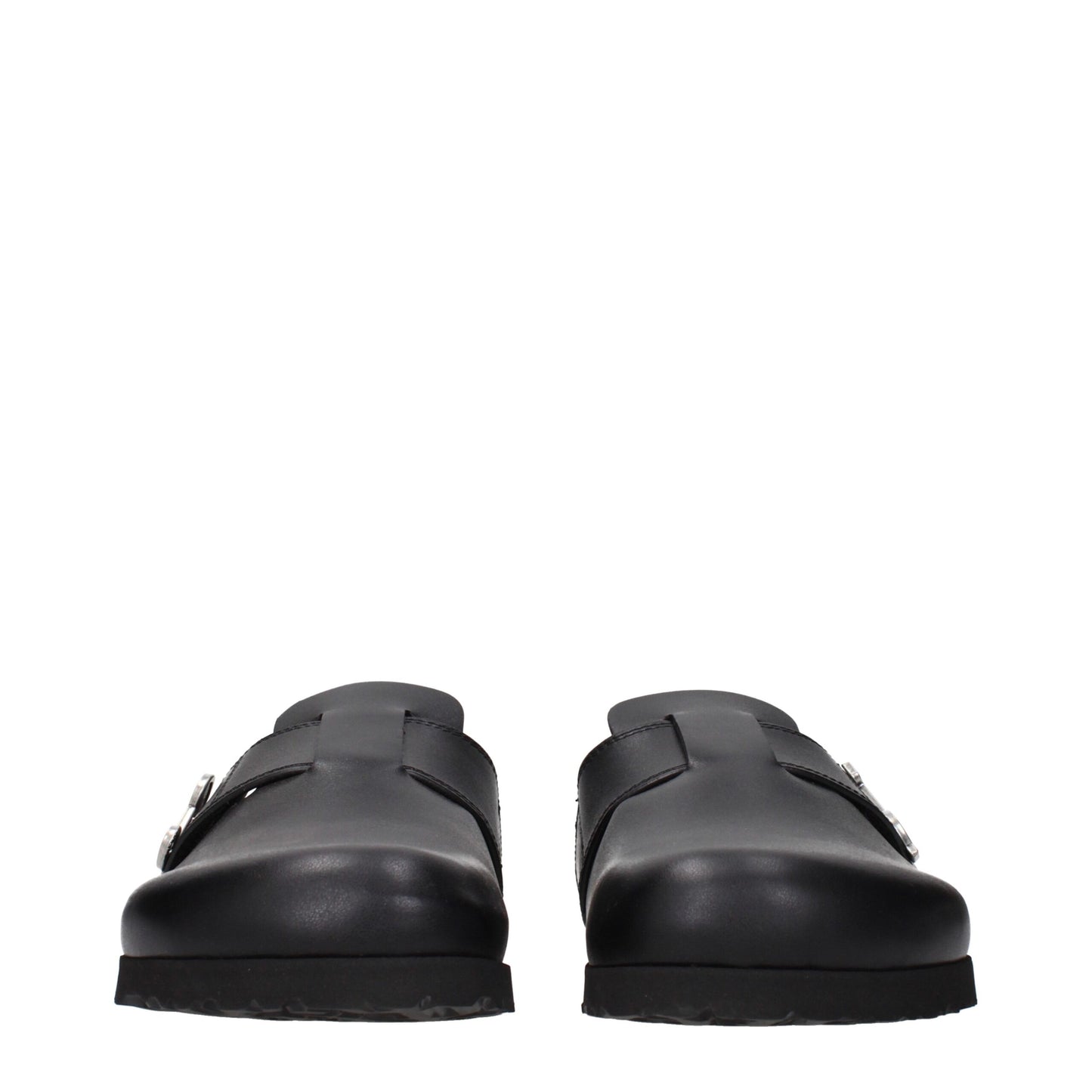 Black Leather Slippers
