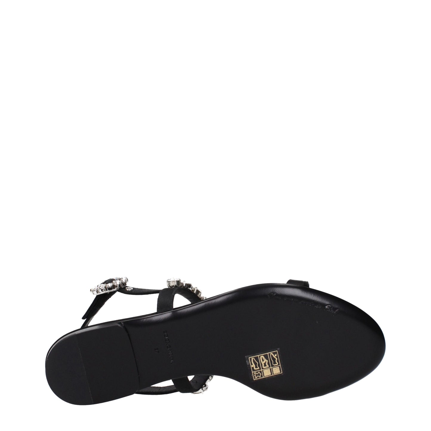 Black Satin Flat Sandals